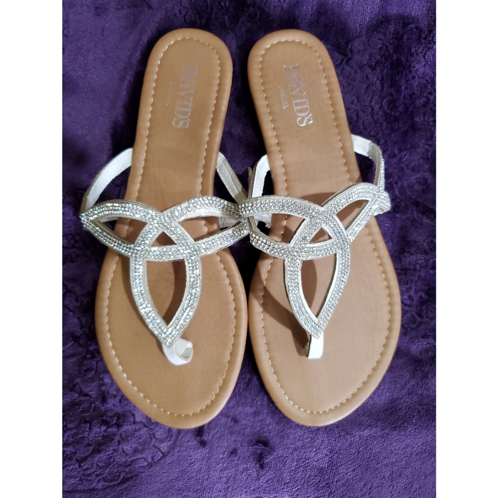 David's Bridal Jeweled Strap Sandal